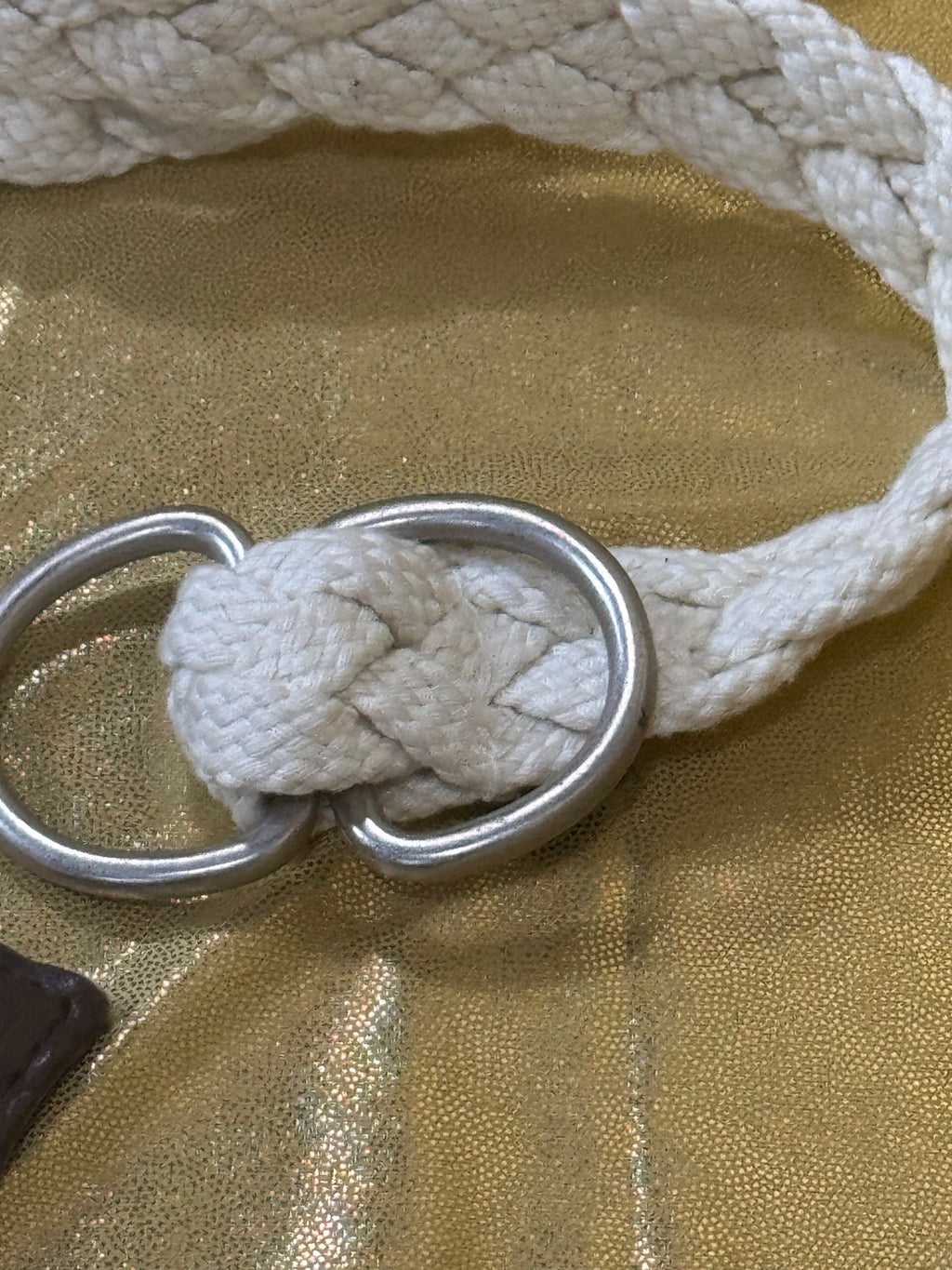Cream White Boho Cotton Vintage Belt 42” waist