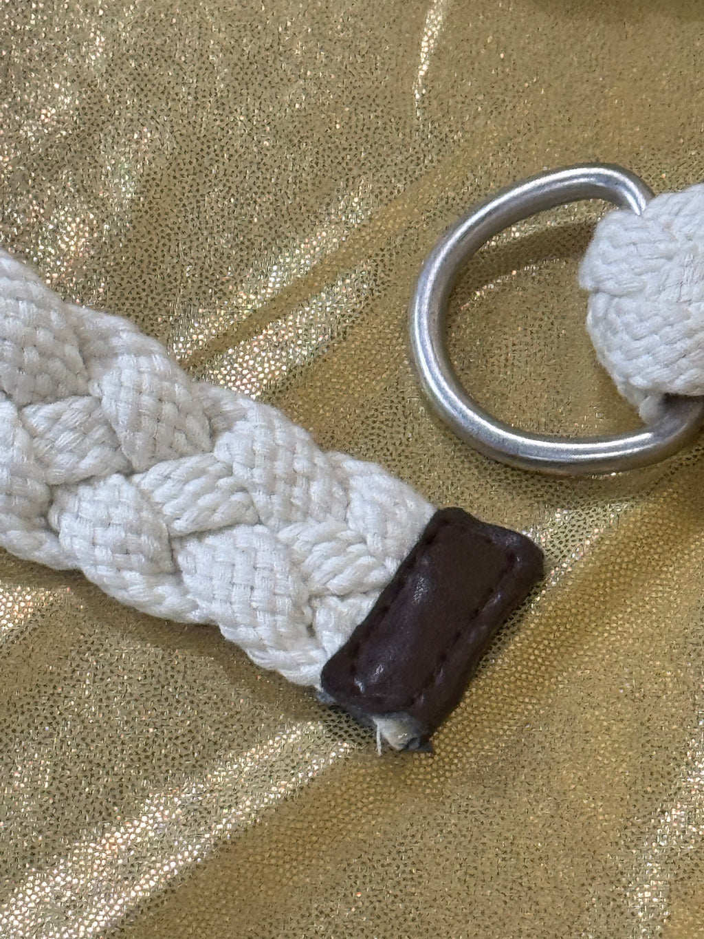 Cream White Boho Cotton Vintage Belt 42” waist