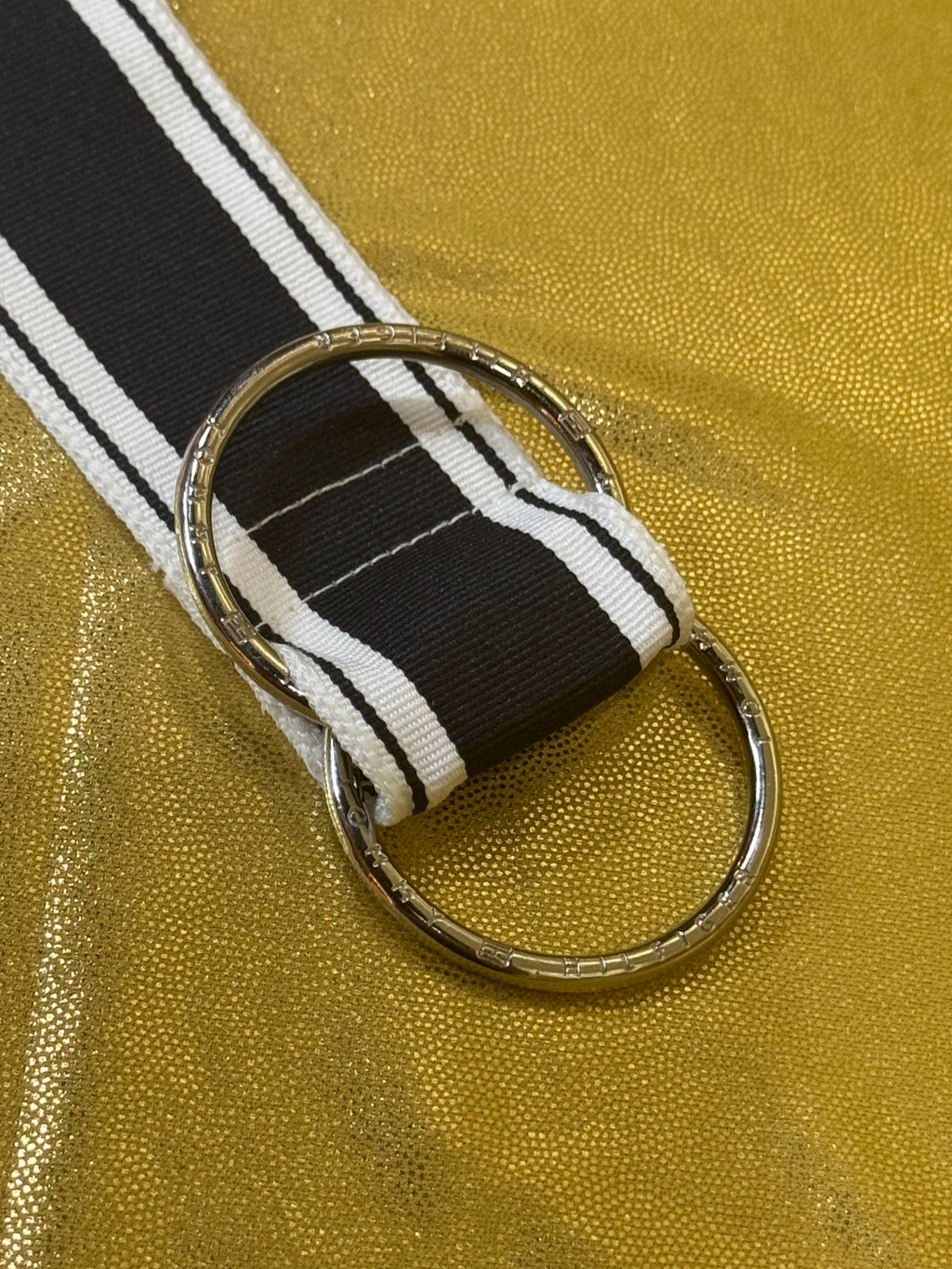Tommy Hilfiger Blue & White Striped Grosgrain D-Ring Belt (41" Length)