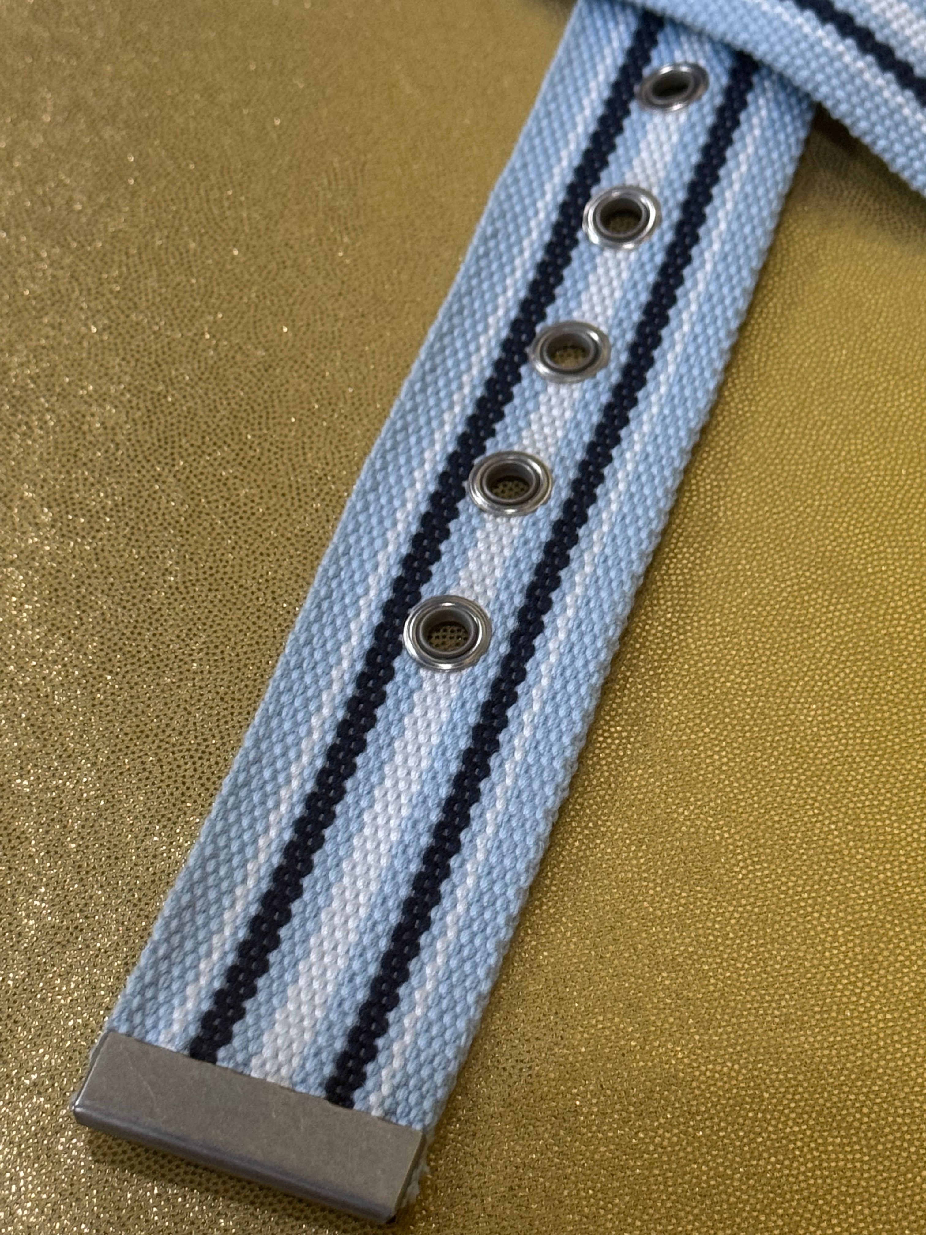 ✨ Vintage Y2K Preppy Coastal Striped Canvas Web Belt 37.5” ✨