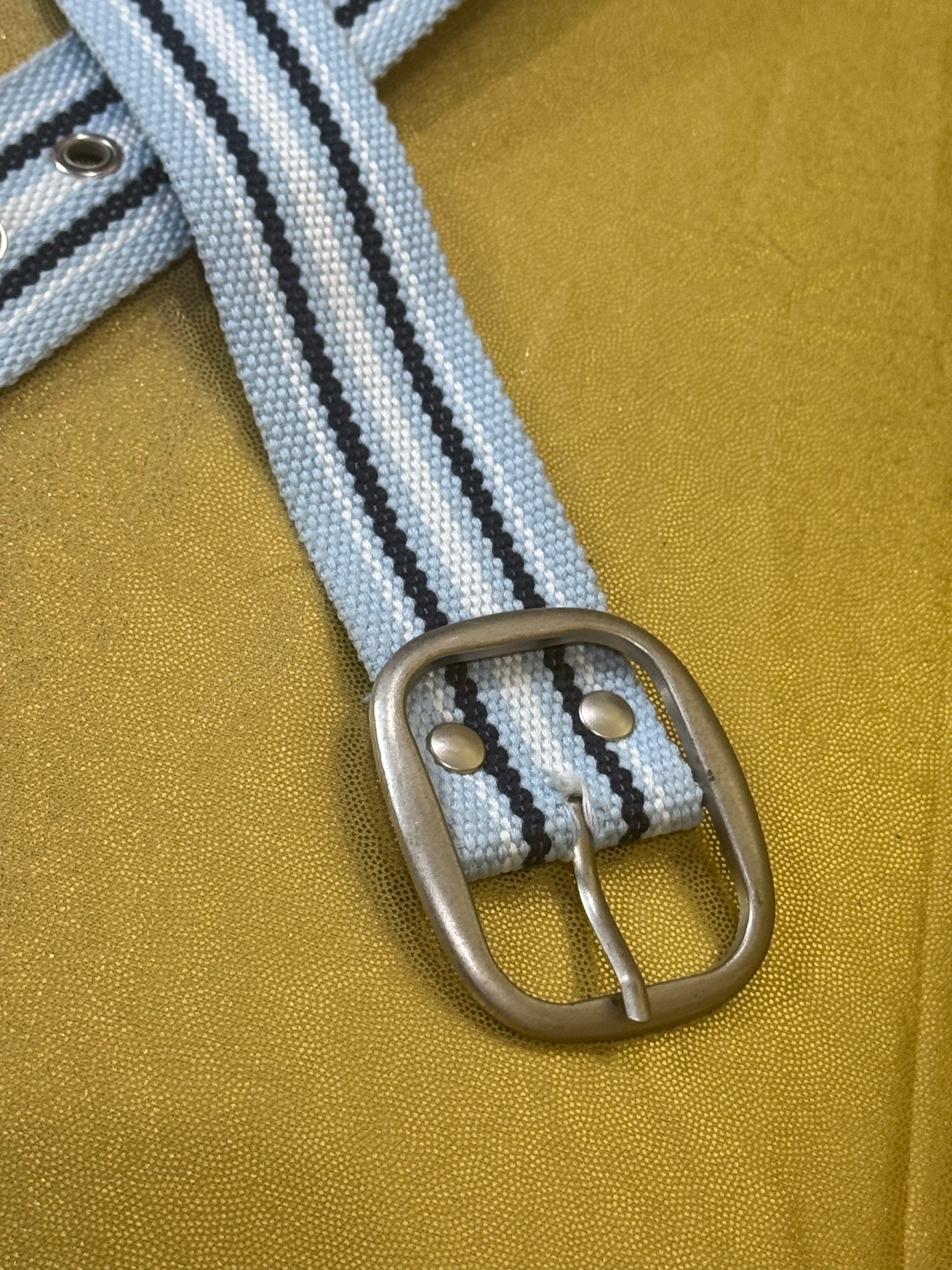 ✨ Vintage Y2K Preppy Coastal Striped Canvas Web Belt 37.5” ✨