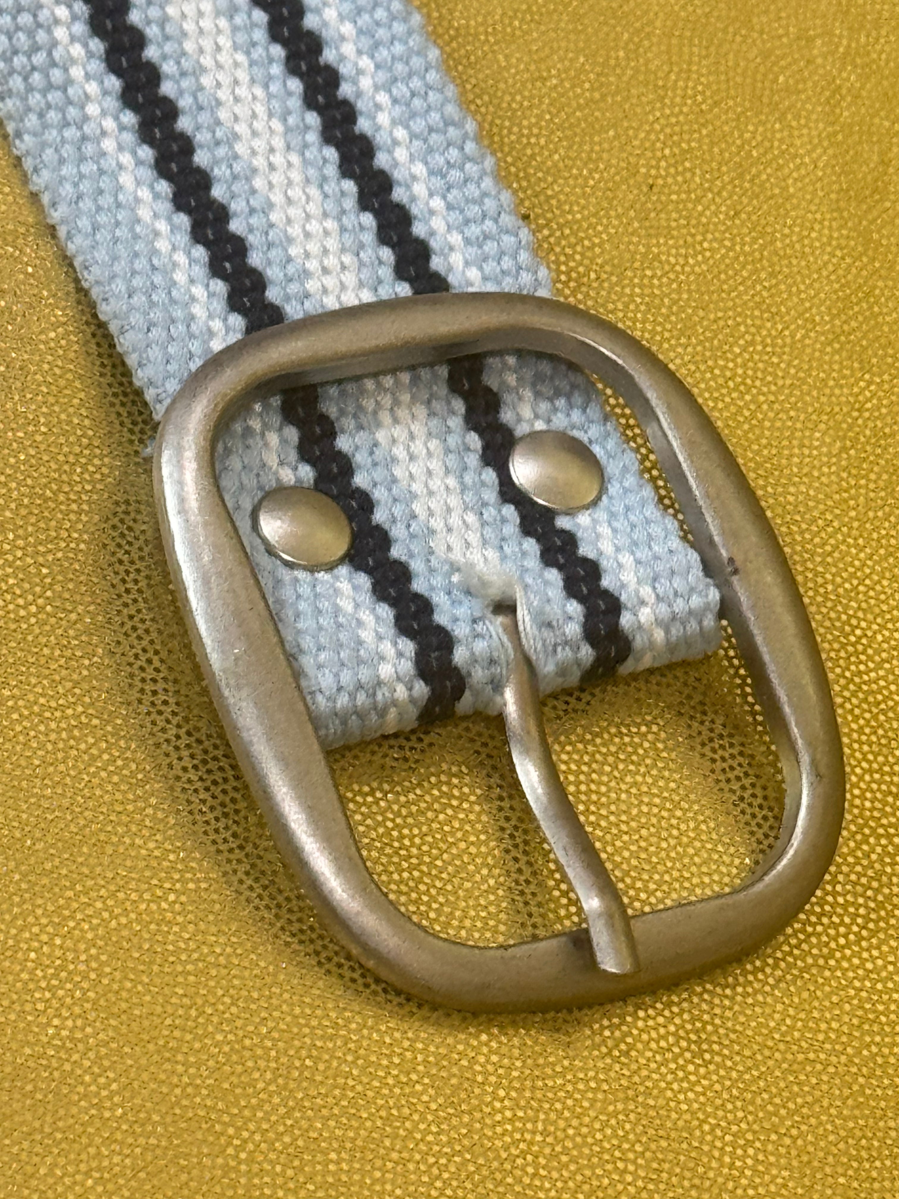 ✨ Vintage Y2K Preppy Coastal Striped Canvas Web Belt 37.5” ✨