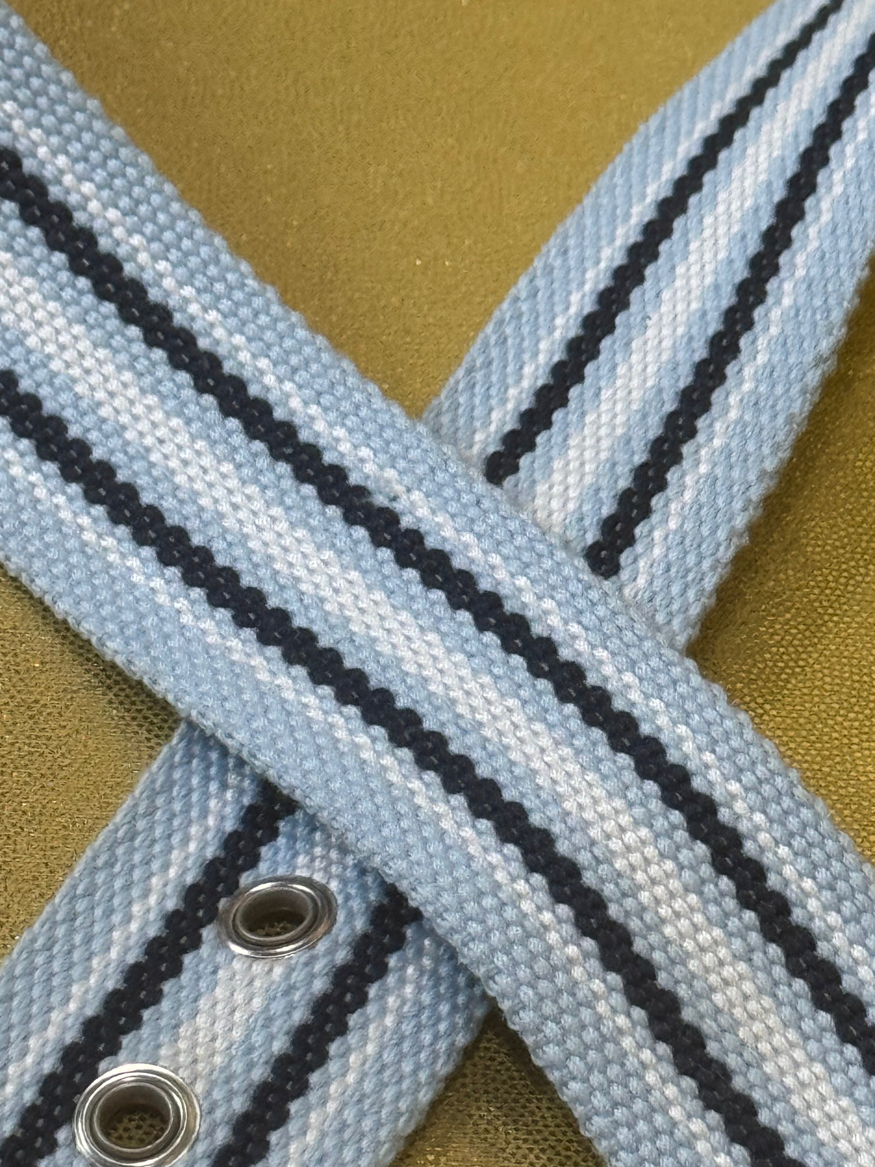 ✨ Vintage Y2K Preppy Coastal Striped Canvas Web Belt 37.5” ✨
