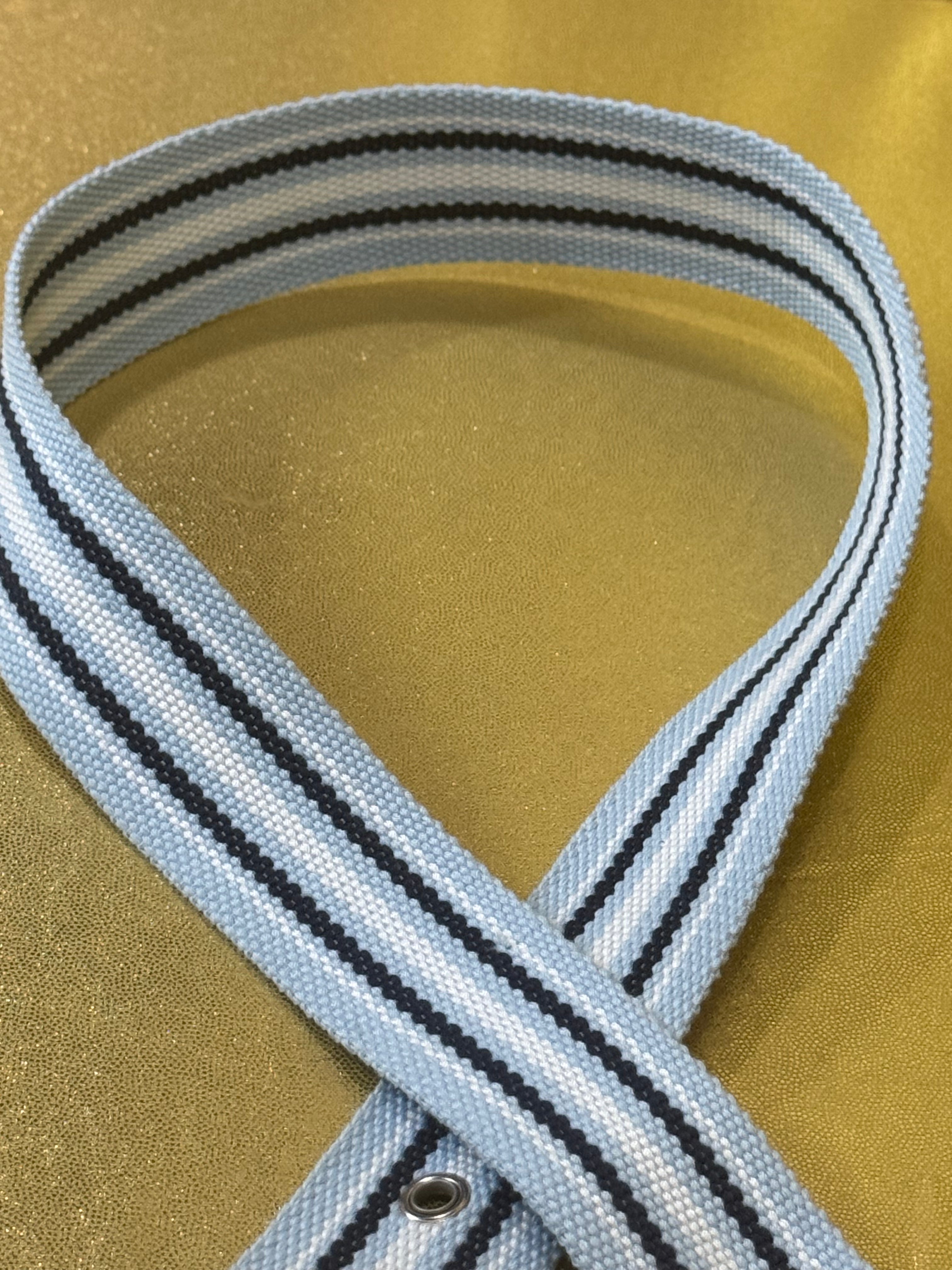 ✨ Vintage Y2K Preppy Coastal Striped Canvas Web Belt 37.5” ✨