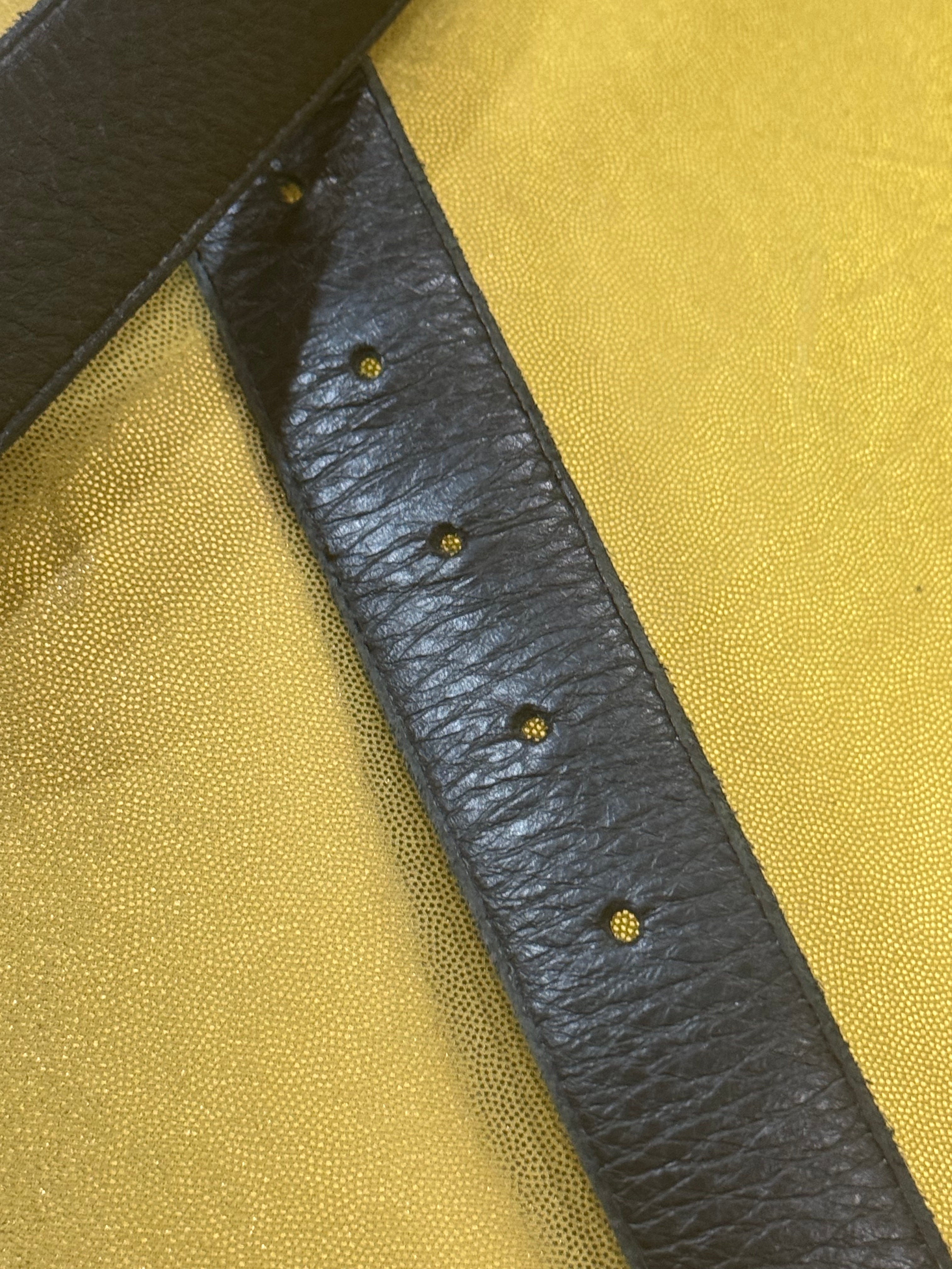 Vintage Men's Black Pebbled Leather Belt – Size M (40") – Made in USA