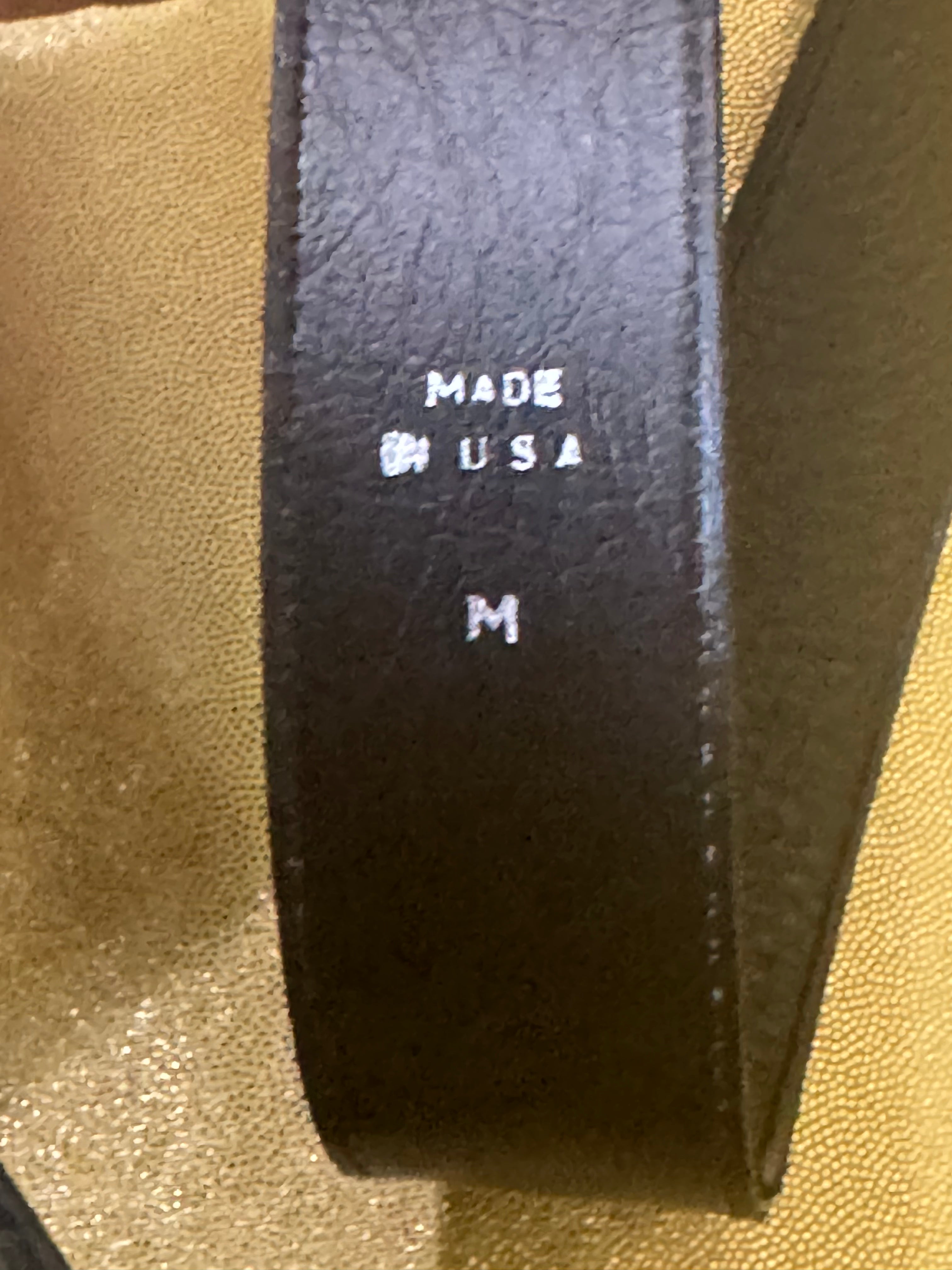 Vintage Men's Black Pebbled Leather Belt – Size M (40") – Made in USA
