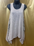 By Together You & I Oatmeal Knit Fringe Sharkbite Tank Top Medium L1337