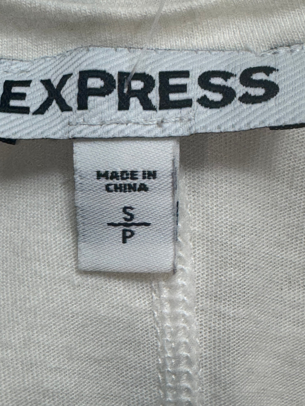 Express Gold Sequins on Cream Racerback Tank Top - Size Small