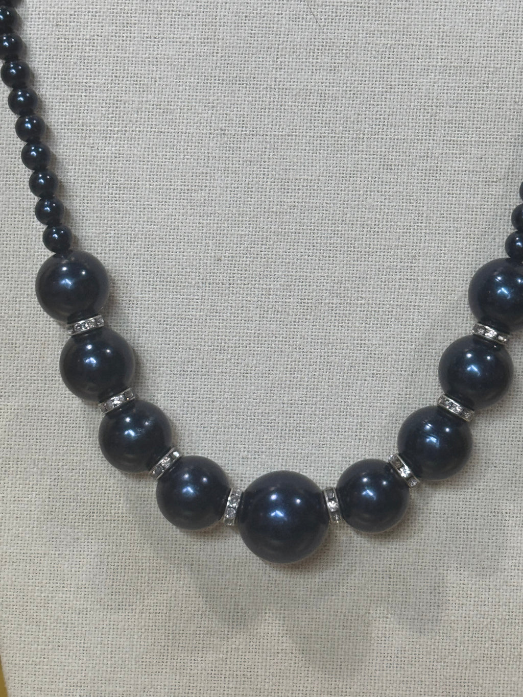 Paparazzi Accessories "SoHo Socialite" Blue Pearl & Rhinestone Statement Necklace Set