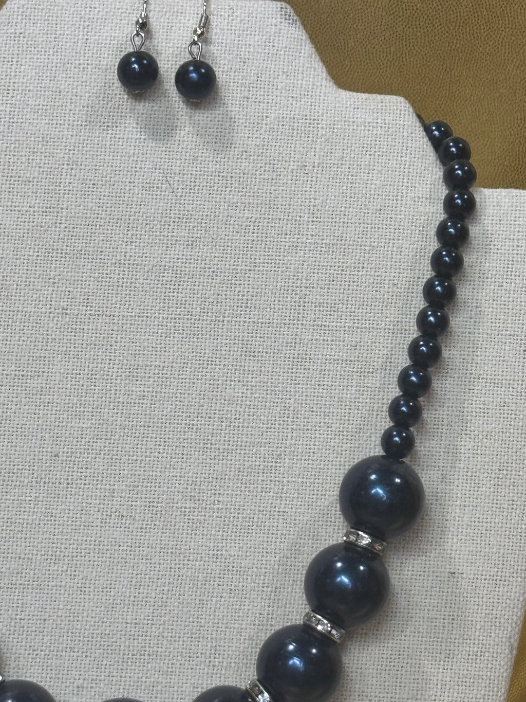 Paparazzi Accessories "SoHo Socialite" Blue Pearl & Rhinestone Statement Necklace Set