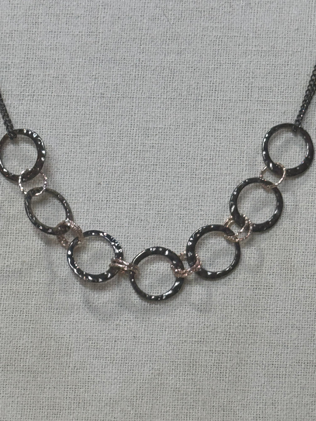 Paparazzi "Progressively Vogue" Gunmetal & Gold Interlocking Hoop Necklace Set ✨