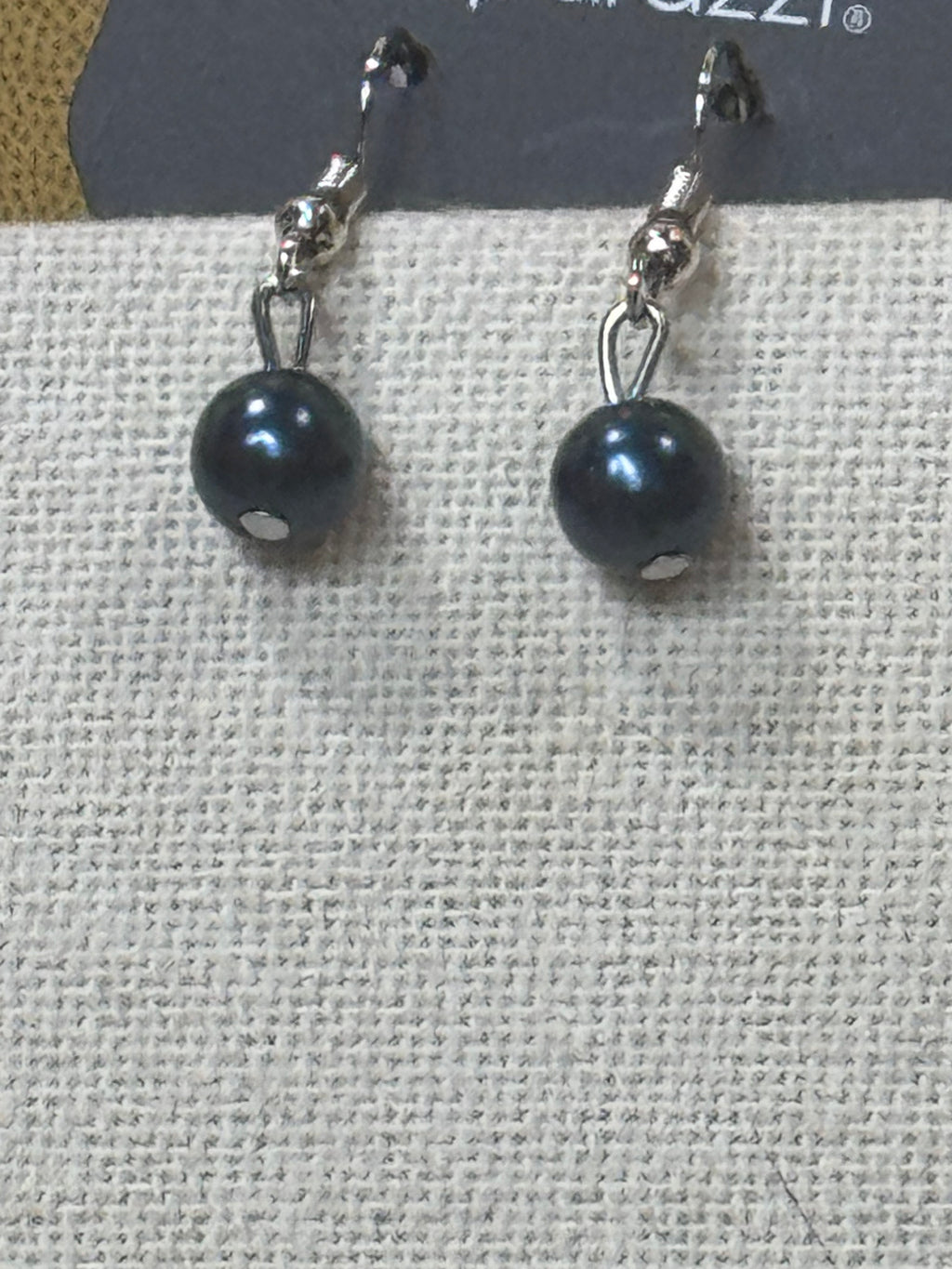 Paparazzi "You May Kiss The Bride" Silver Navy Pearl Rhinestone Necklace Set