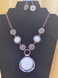 Paparazzi "Saguaro Garden" Copper & Crackle White Stone Necklace Set