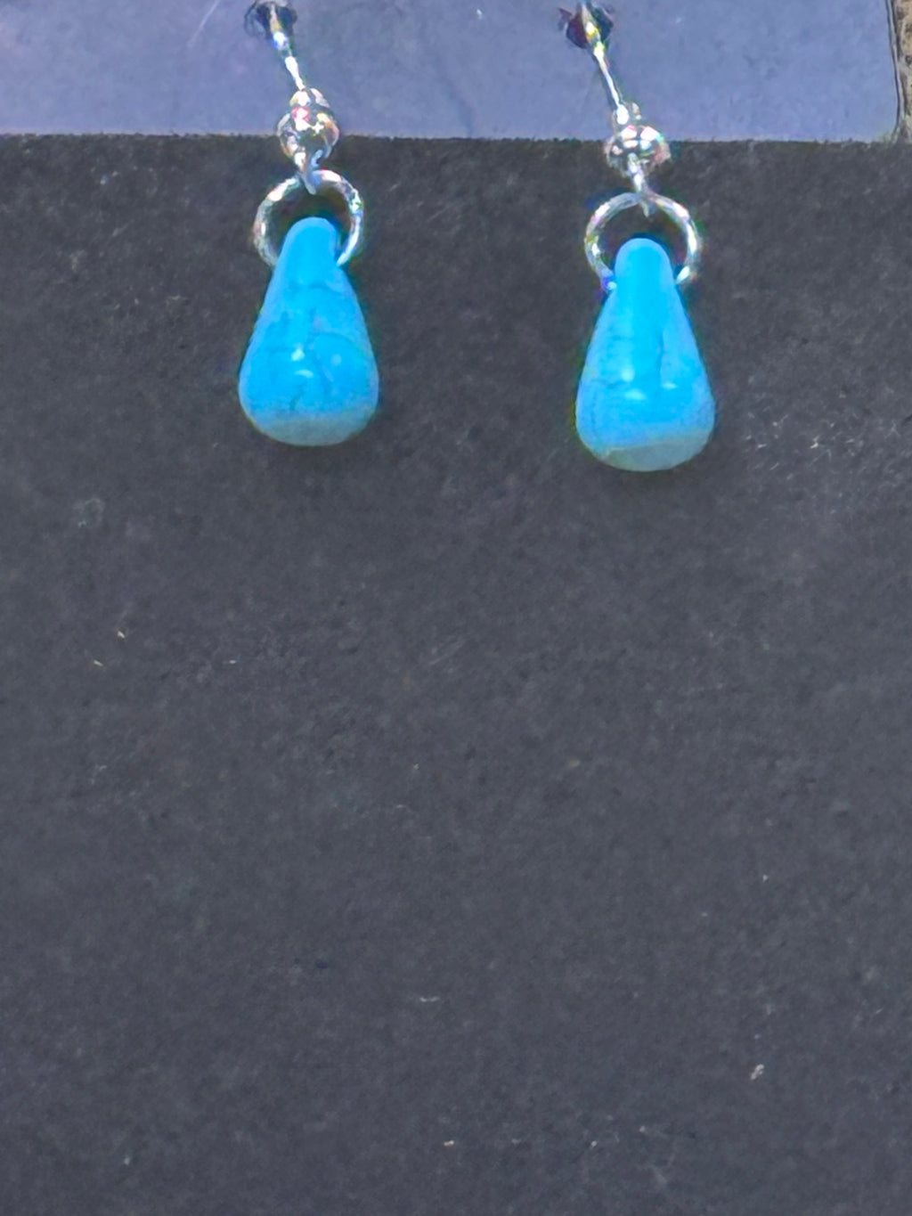 Paparazzi "Extinct Species" Turquoise Blue Teardrop & Silver Bead Necklace Set