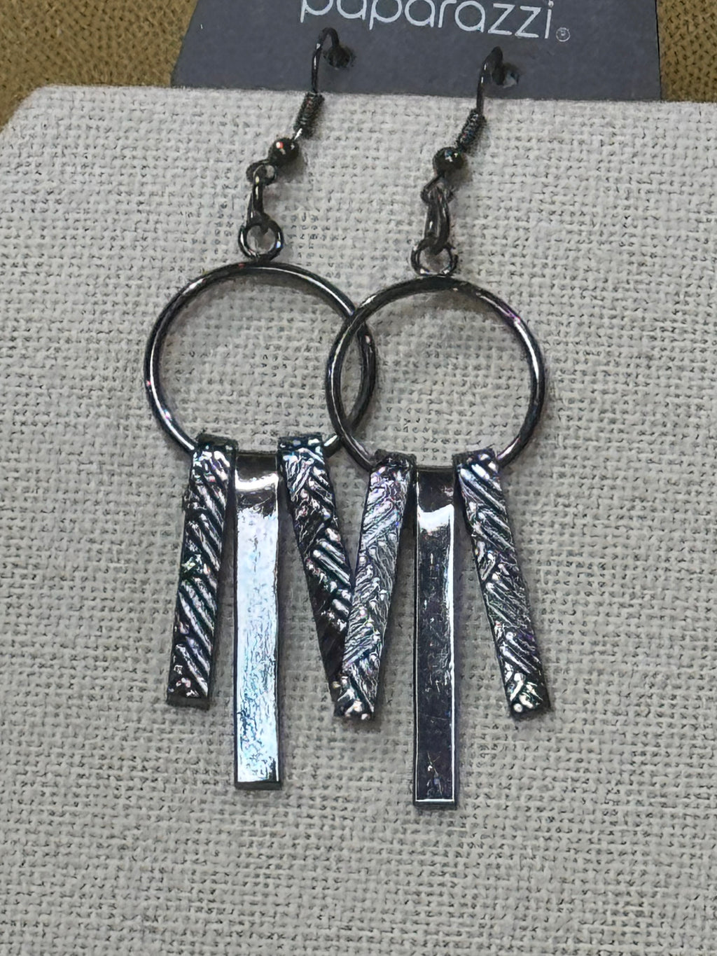 Paparazzi "Welcome To The Pack" Gunmetal Fringe Statement Necklace & Earring Set