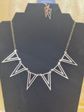 Paparazzi "Bite the Big One" Geometric Triangle Chevron Statement Necklace & Earring Set
