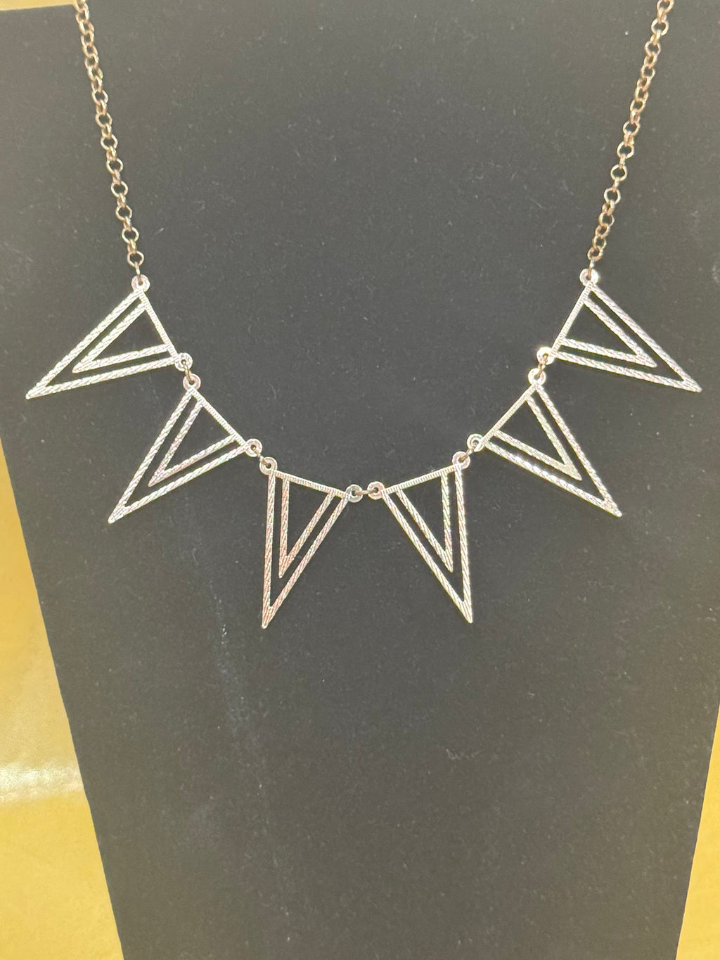 Paparazzi "Bite the Big One" Geometric Triangle Chevron Statement Necklace & Earring Set