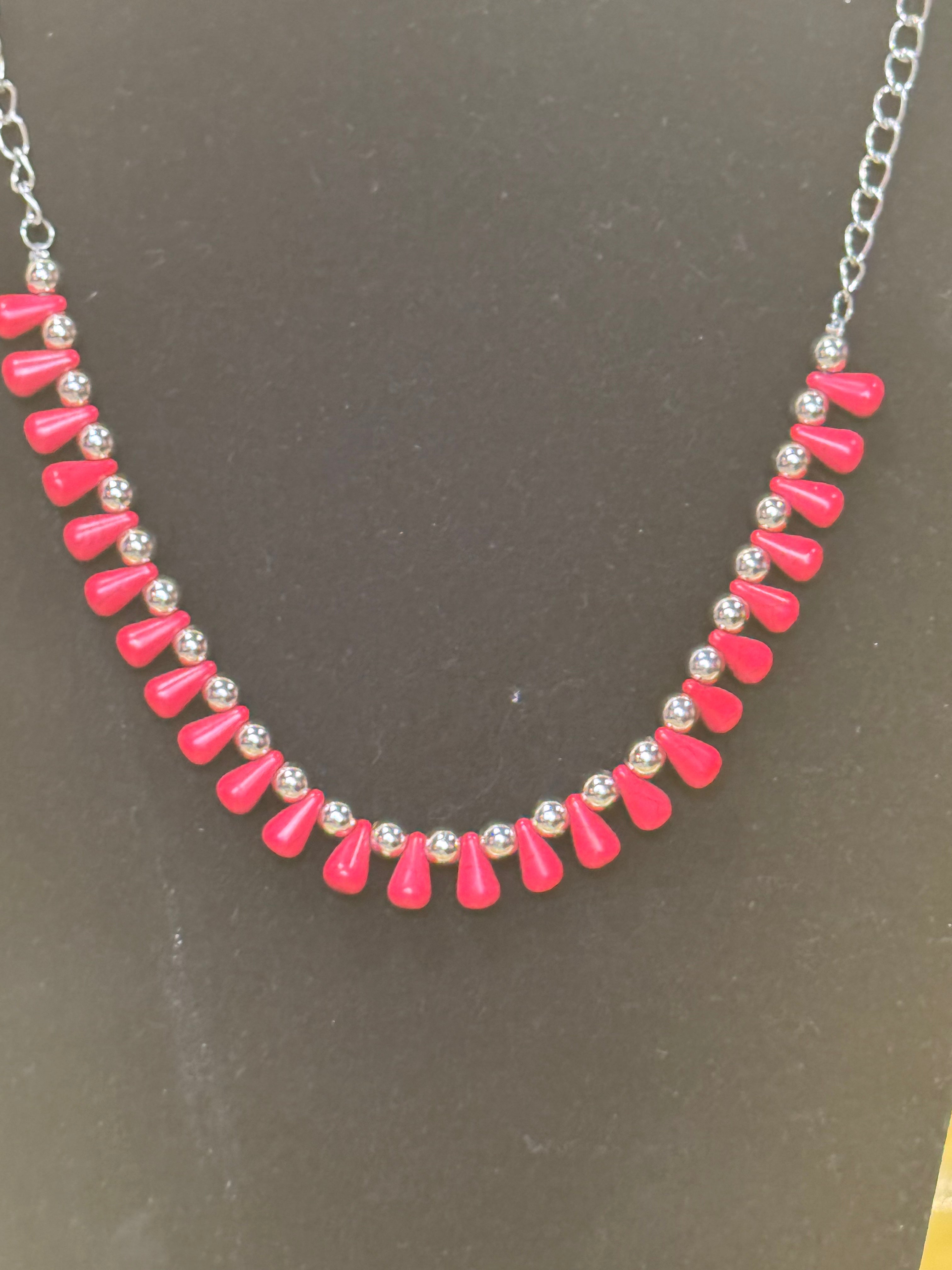 Stunning Paparazzi "Extinct Species" Red Necklace & Earring Set (New)