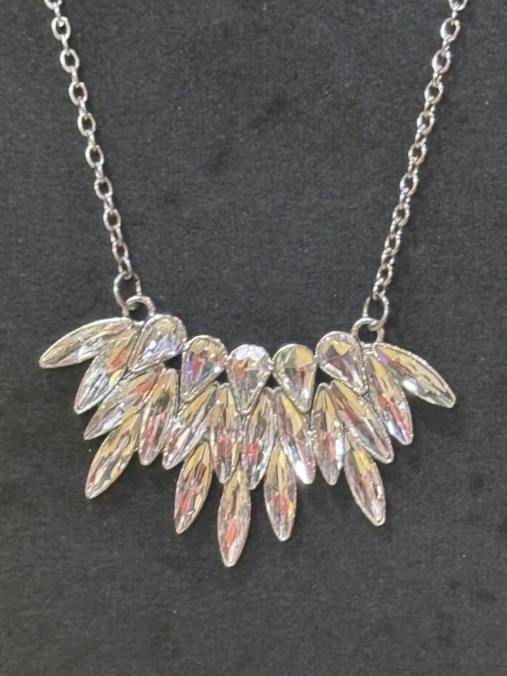 Paparazzi "Crowning Moment" White Rhinestone Necklace Set - New, Never Worn