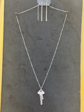 NWT Paparazzi "The Keynoter" Silver Key Pendant Necklace & Matching Earrings Set