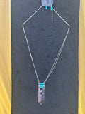 Paparazzi Triassic Era Blue Necklace & Earrings Set - Southwestern Silver