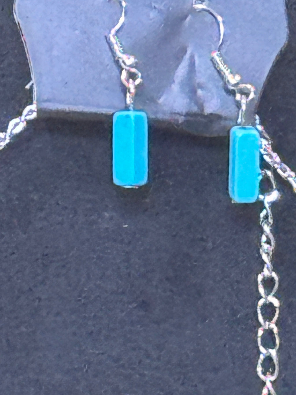 Paparazzi Triassic Era Blue Necklace & Earrings Set - Southwestern Silver