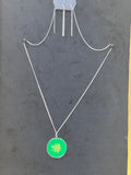 Paparazzi "Prairie Picnic" Green Floral Pendant Necklace & Matching Earrings Set