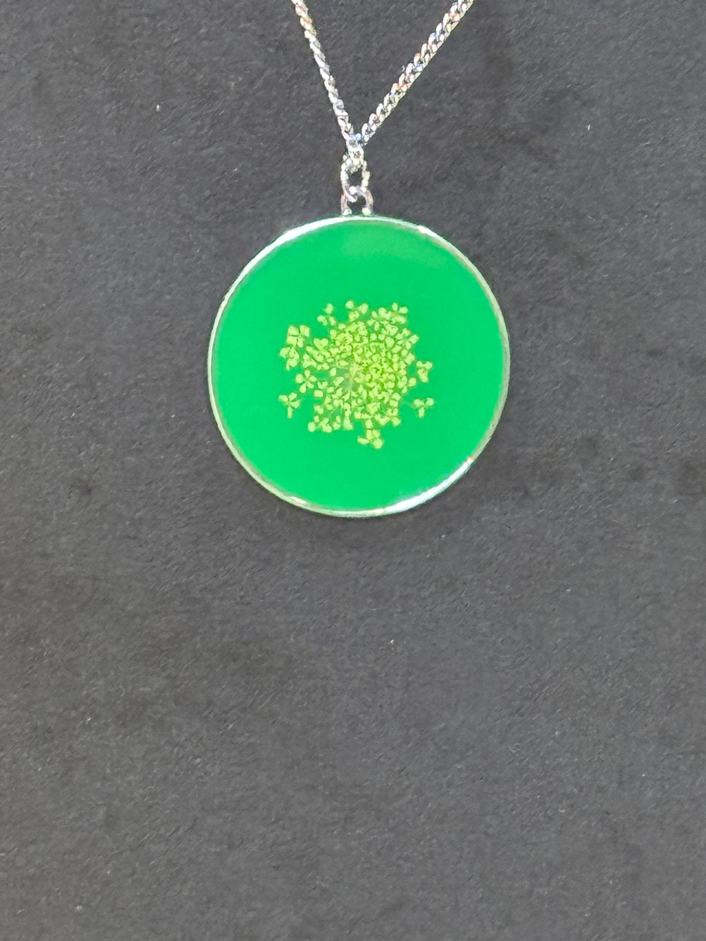 Paparazzi "Prairie Picnic" Green Floral Pendant Necklace & Matching Earrings Set