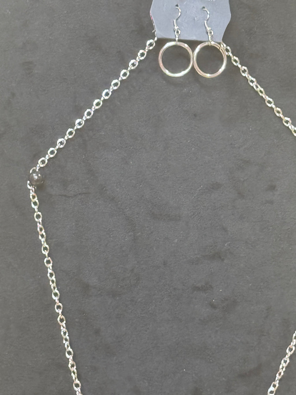 Paparazzi "Inner Tranquility" Yellow Teardrop Stone & Silver Hoop Long Pendant Necklace Set