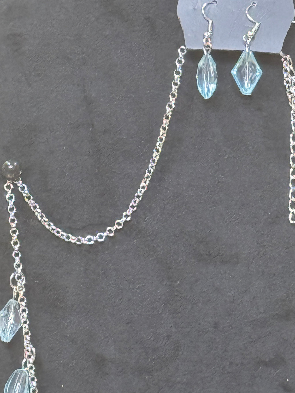 Paparazzi "GLOW And Steady Wins The Race" Light Blue Crystal Drop Necklace & Earring Set