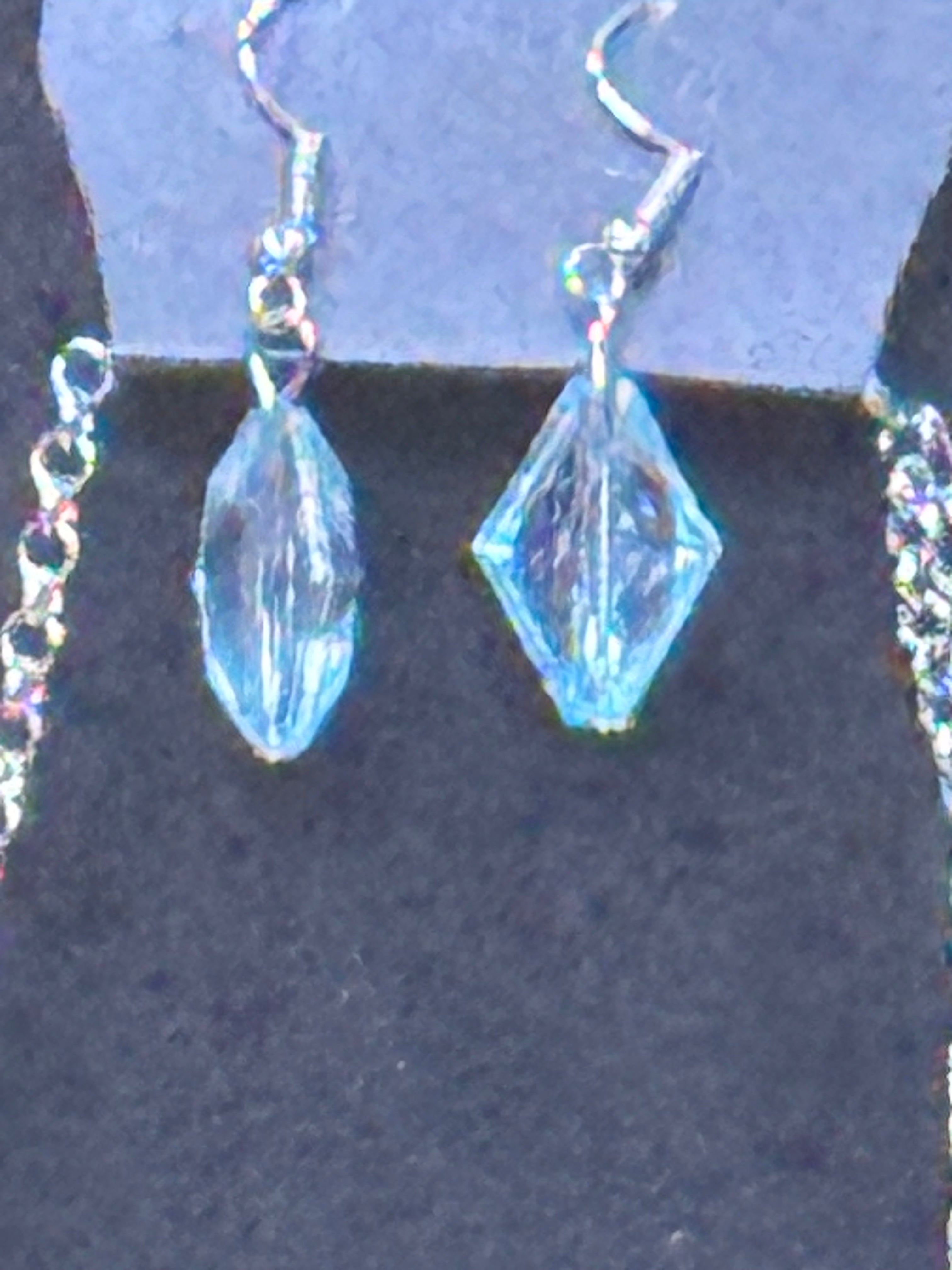 Paparazzi "GLOW And Steady Wins The Race" Light Blue Crystal Drop Necklace & Earring Set