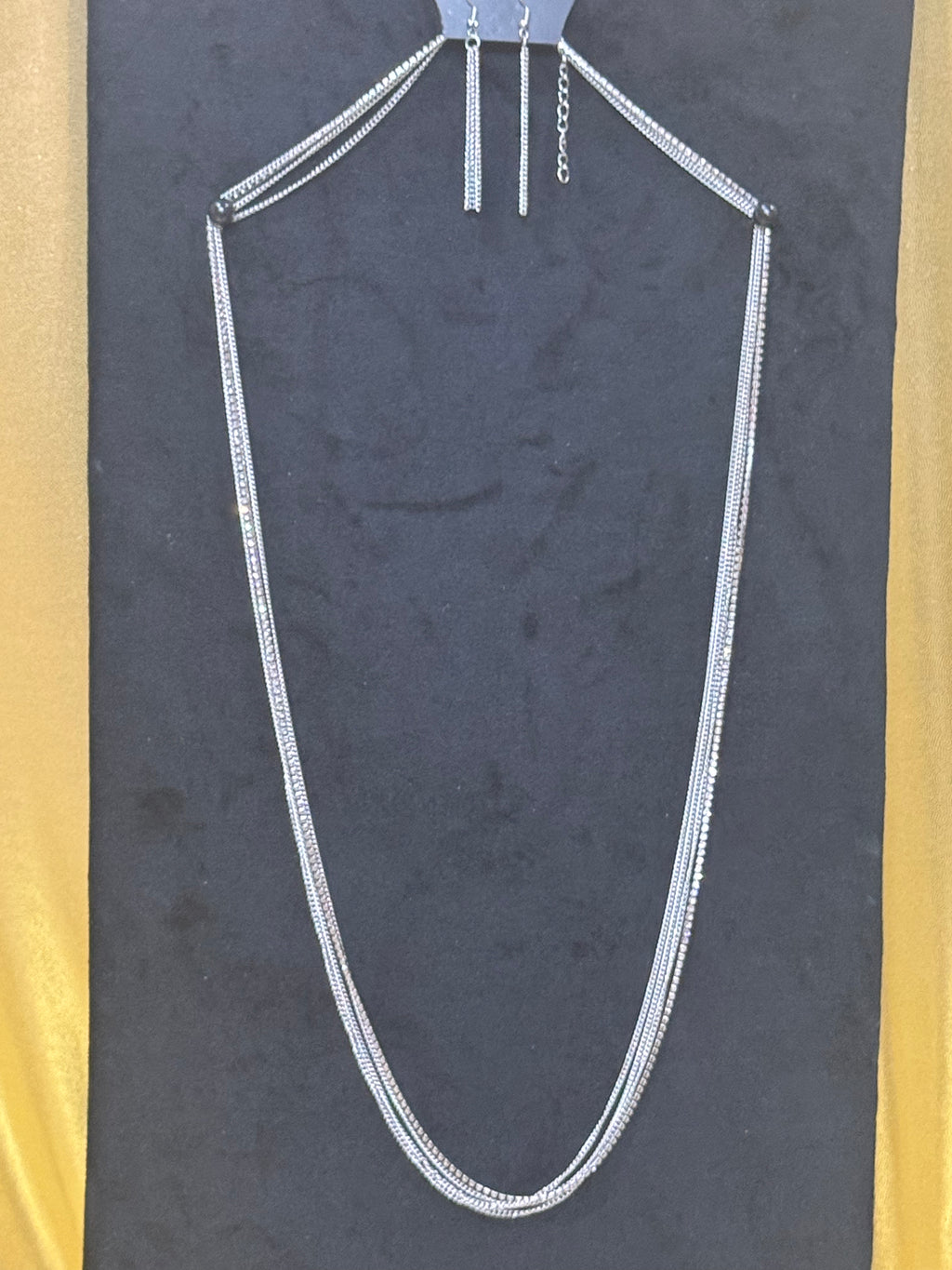Paparazzi "The Final Countdown" Silver Layered Long Necklace Set