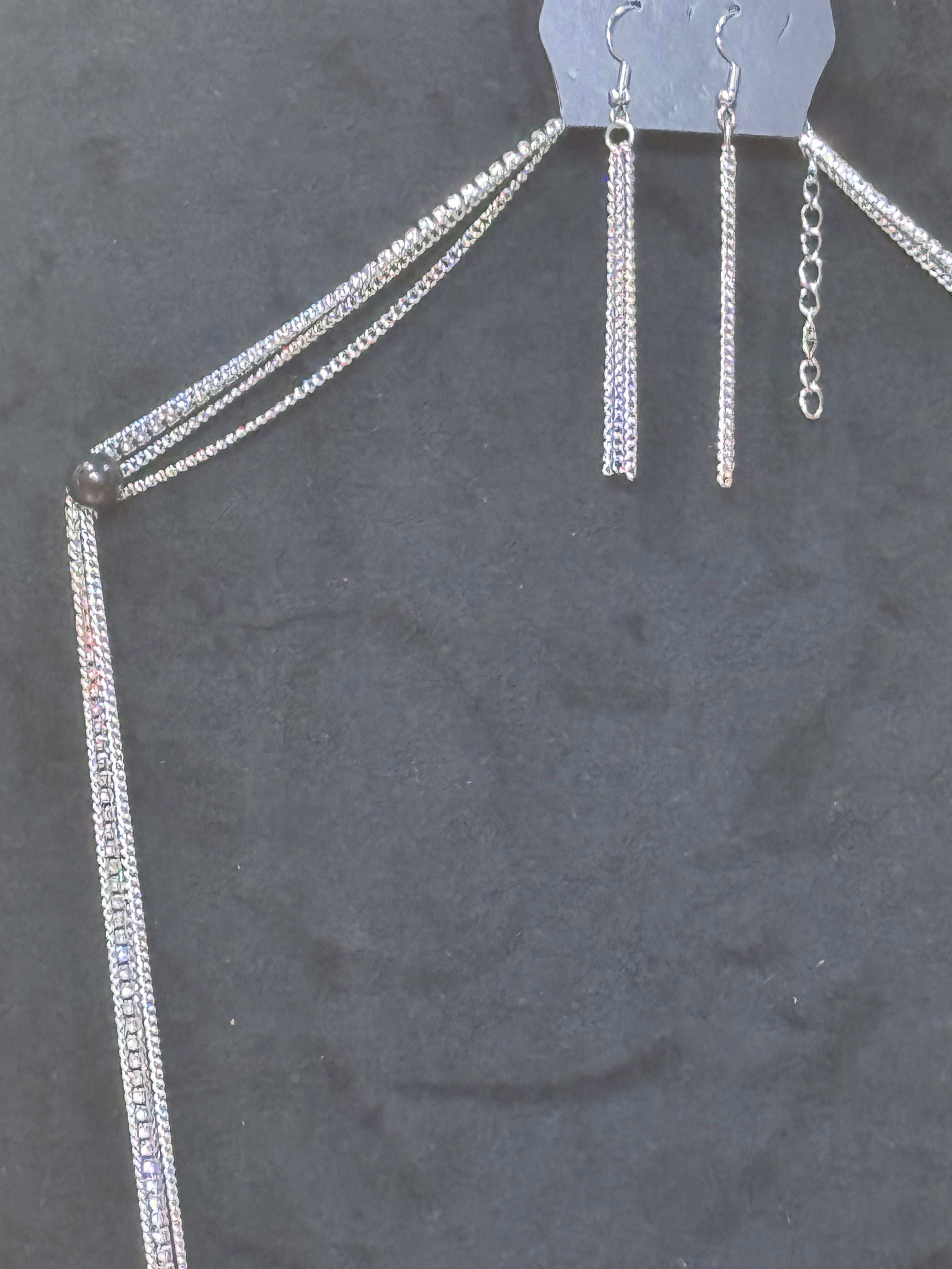 Paparazzi "The Final Countdown" Silver Layered Long Necklace Set