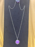 Paparazzi Desert Equinox Purple Stone Long Necklace & Earrings Set