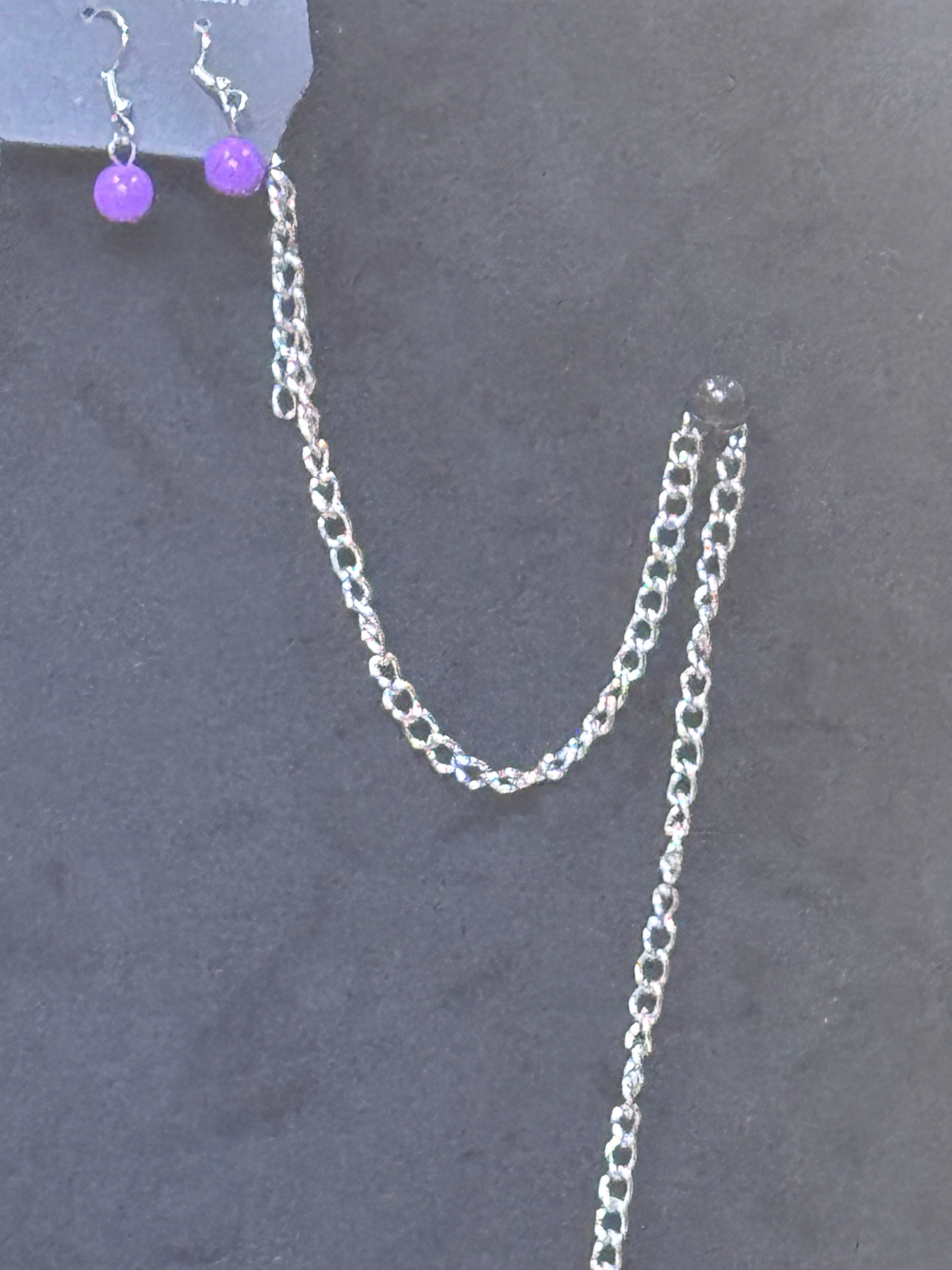 Paparazzi Desert Equinox Purple Stone Long Necklace & Earrings Set