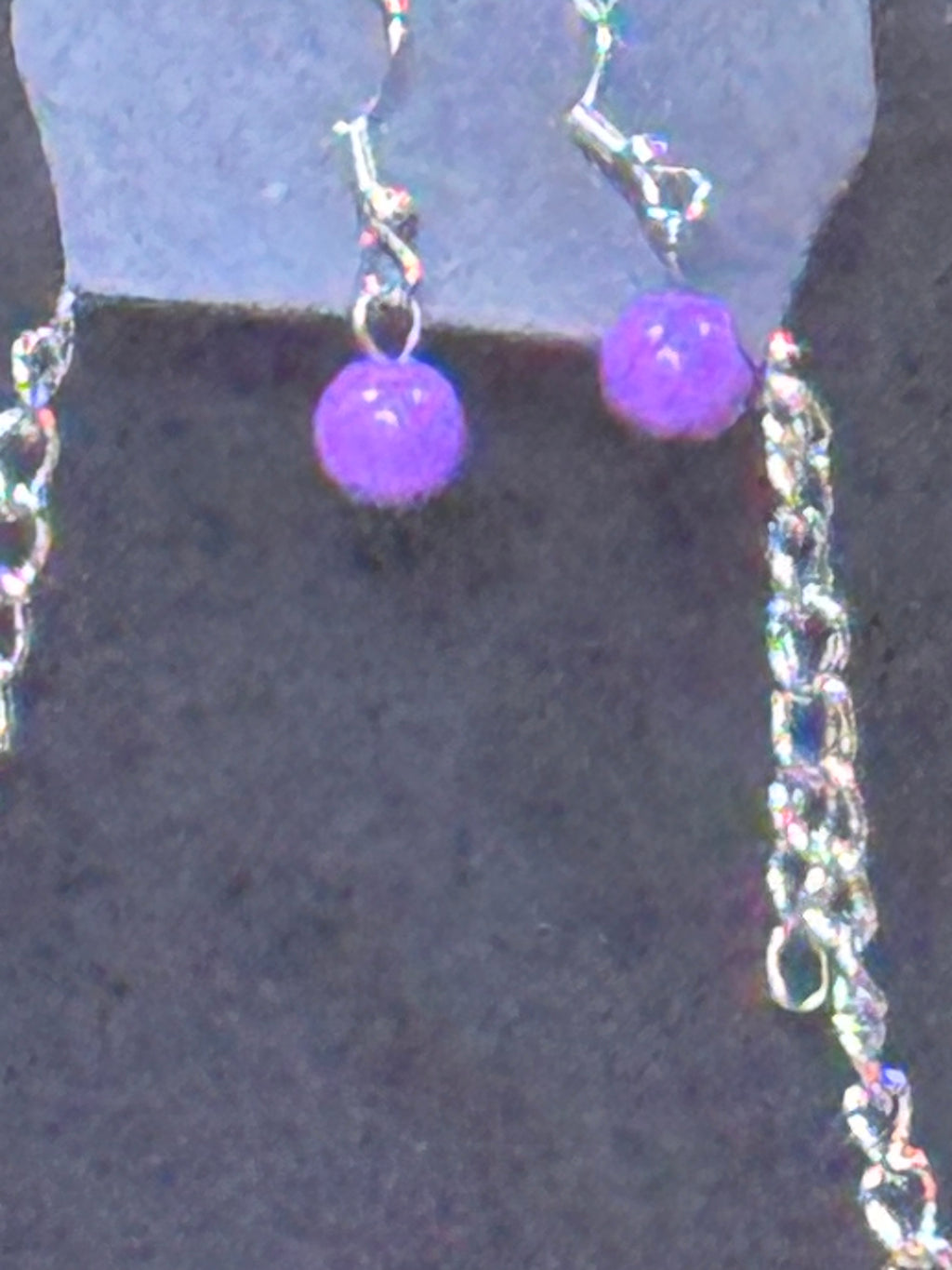 Paparazzi Desert Equinox Purple Stone Long Necklace & Earrings Set