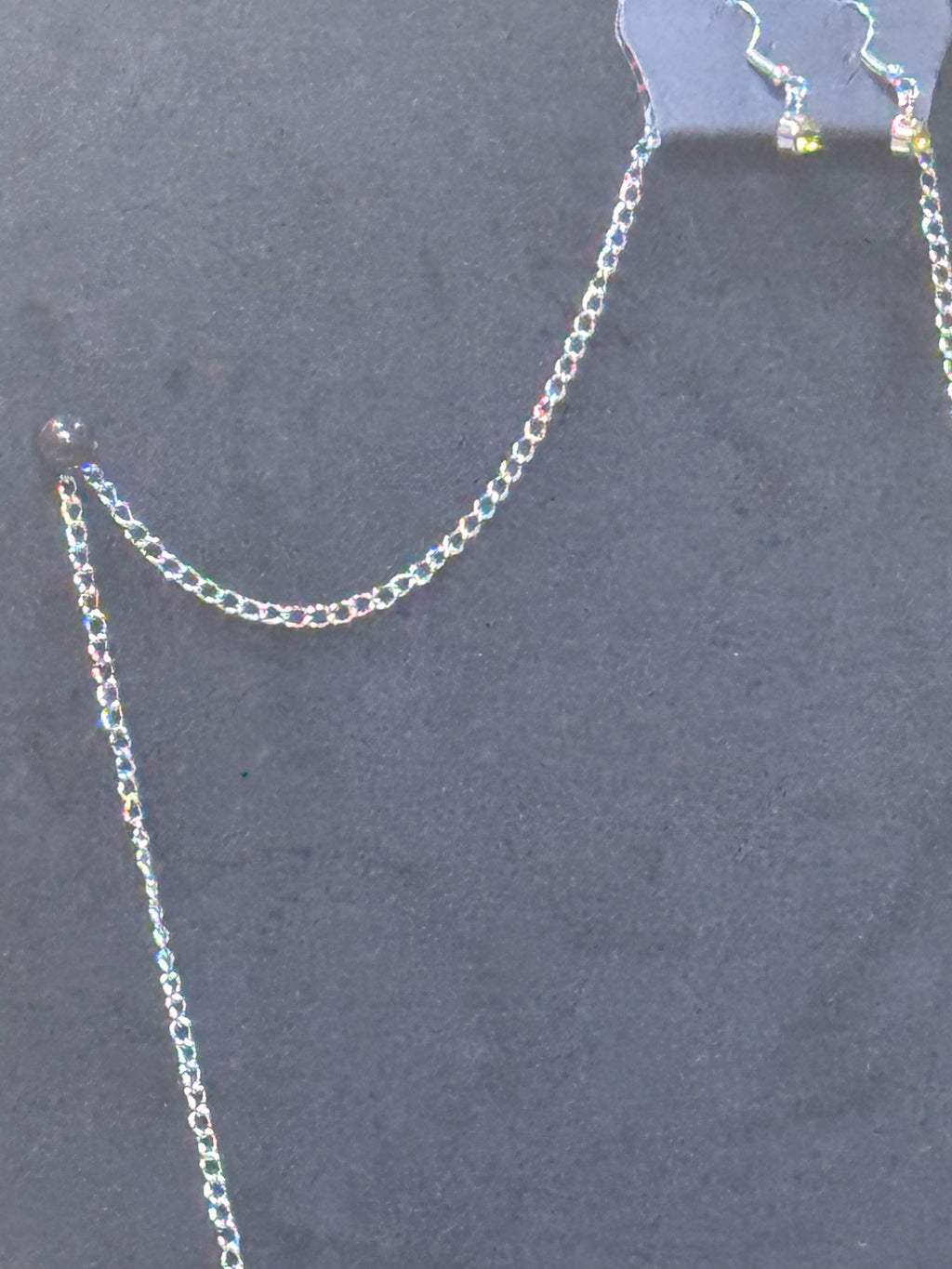 Paparazzi "Sky Quest" Green Rhinestone Silver Feather Long Necklace Set