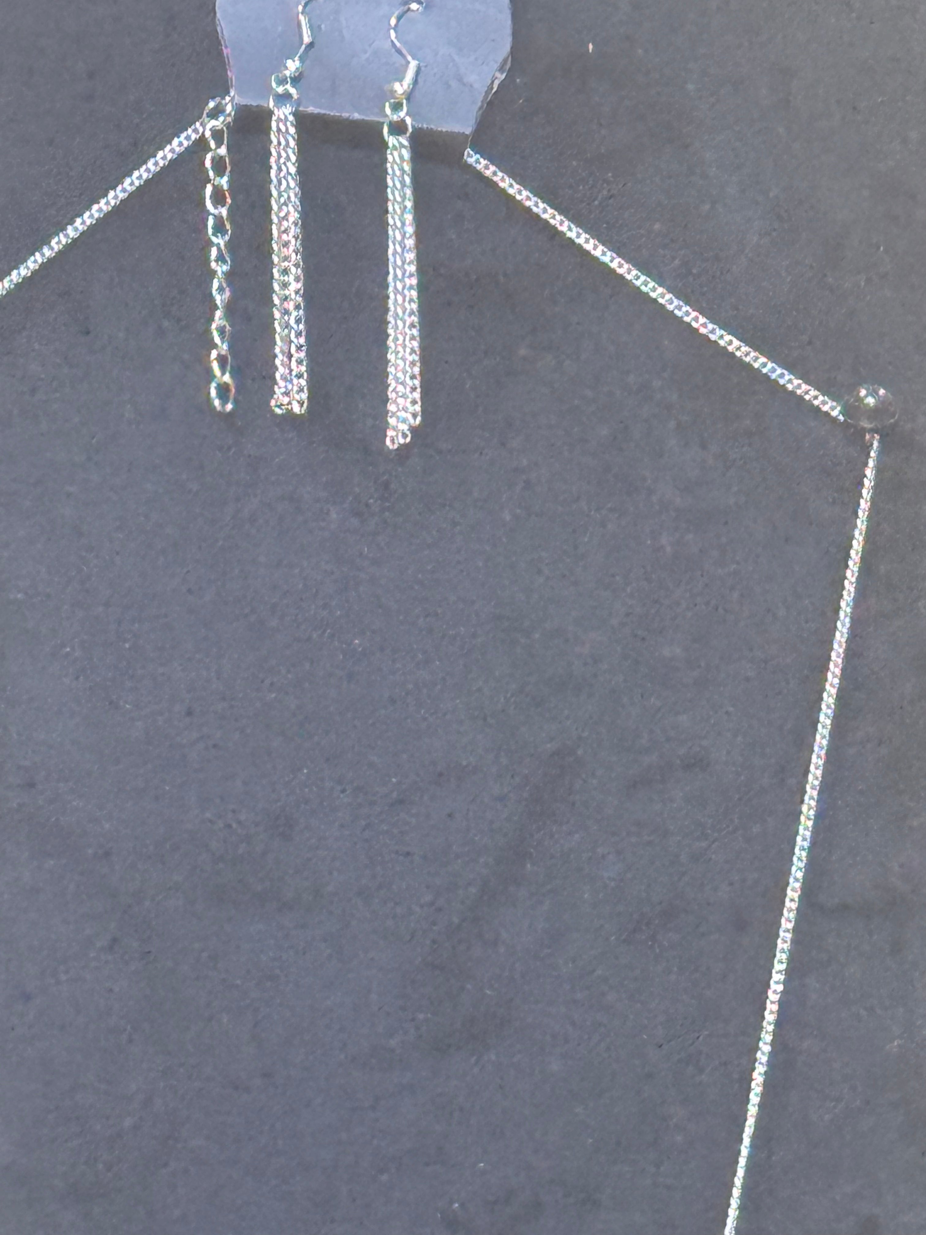 Paparazzi Santa Fe Simplicity Green Marbled Stone Long Pendant Necklace Set