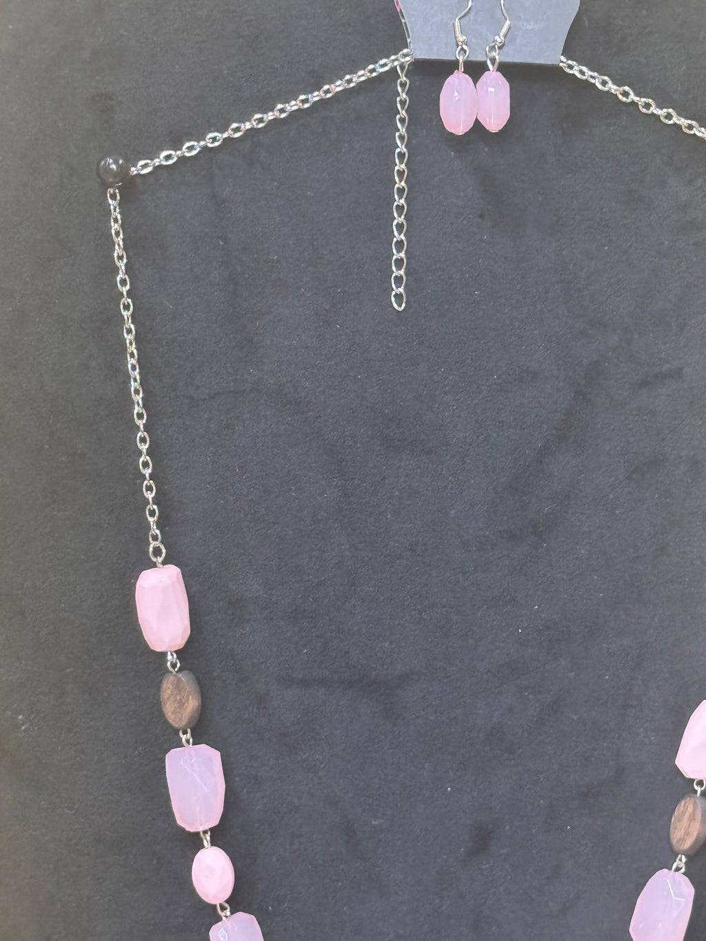 Paparazzi Meadow Escape Pink & Wood Bead Necklace Set