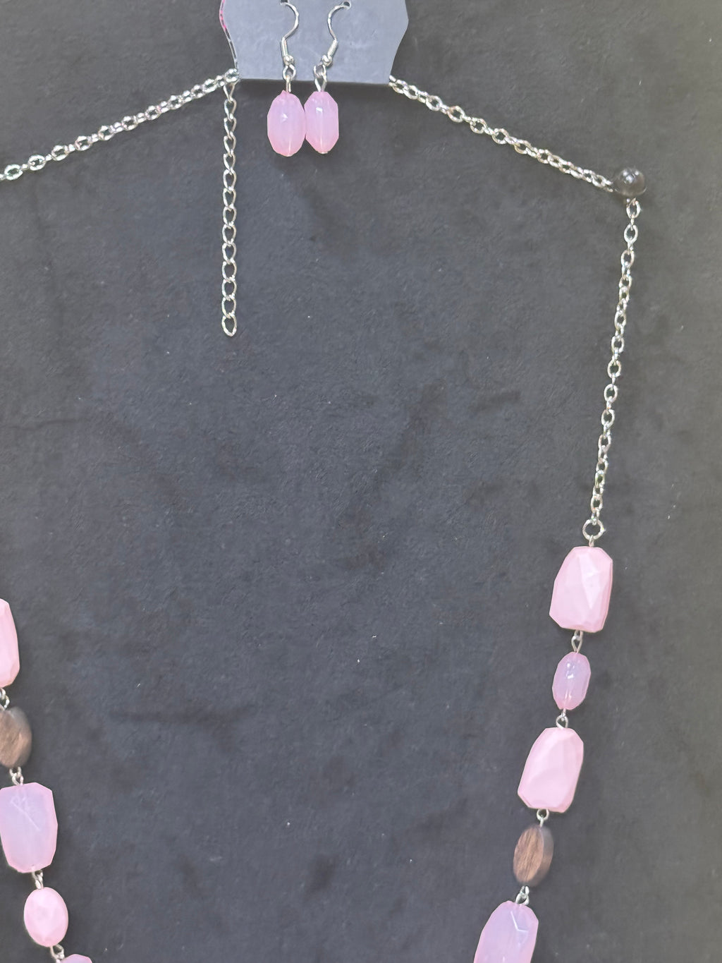 Paparazzi Meadow Escape Pink & Wood Bead Necklace Set