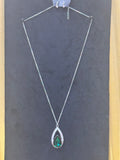 Paparazzi "Notorious Noble" Green Teardrop Rhinestone Necklace & Earring Set