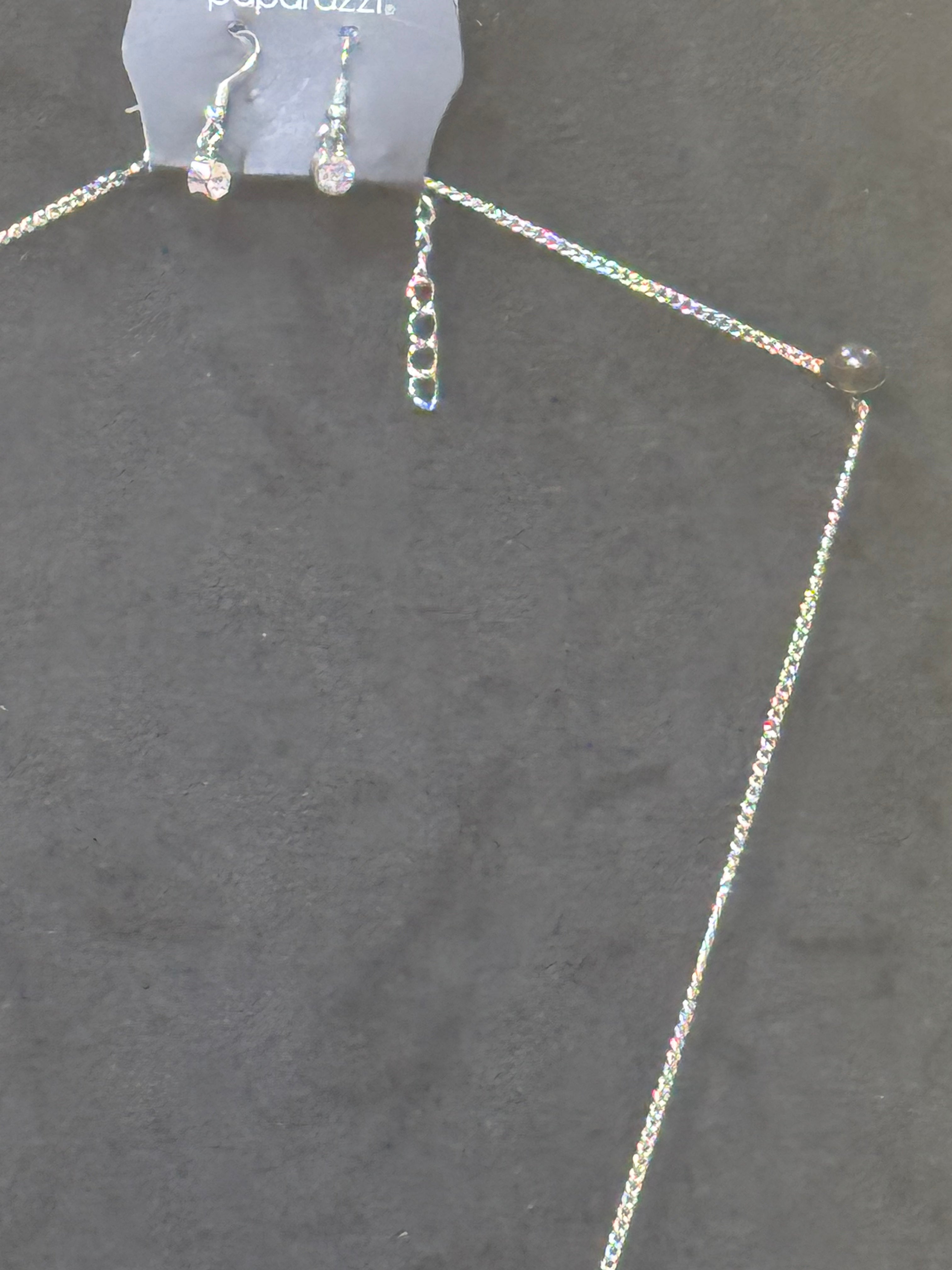 Paparazzi "Notorious Noble" Green Teardrop Rhinestone Necklace & Earring Set
