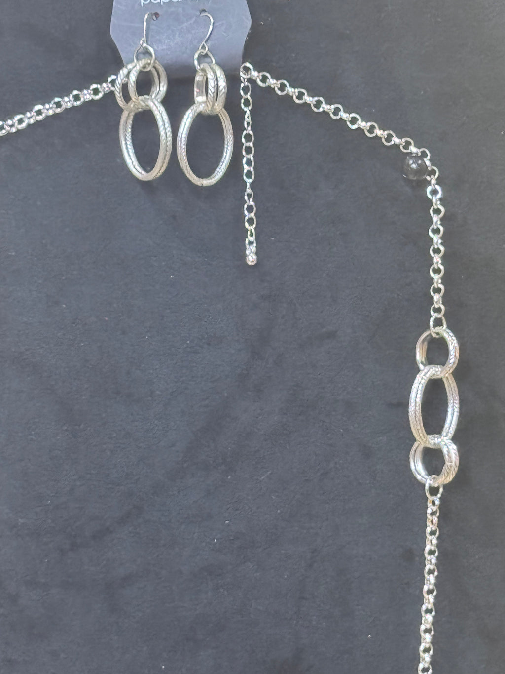 Paparazzi "Pageant Princess" Silver Necklace & Earring Set
