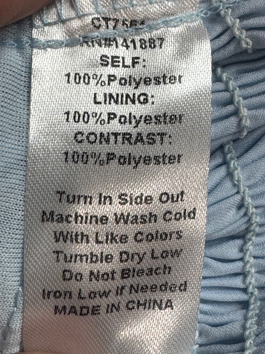 TCEC Light Blue Smocked Crop Top - Size S (Tie-Shoulder, Ruffled Trim)