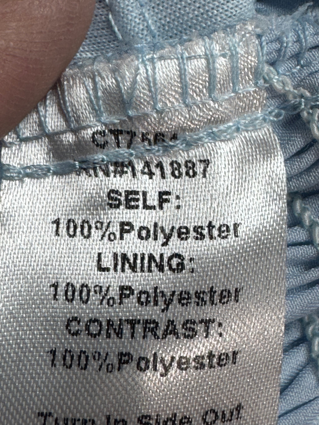 TCEC Light Blue Smocked Crop Top - Size S (Tie-Shoulder, Ruffled Trim)