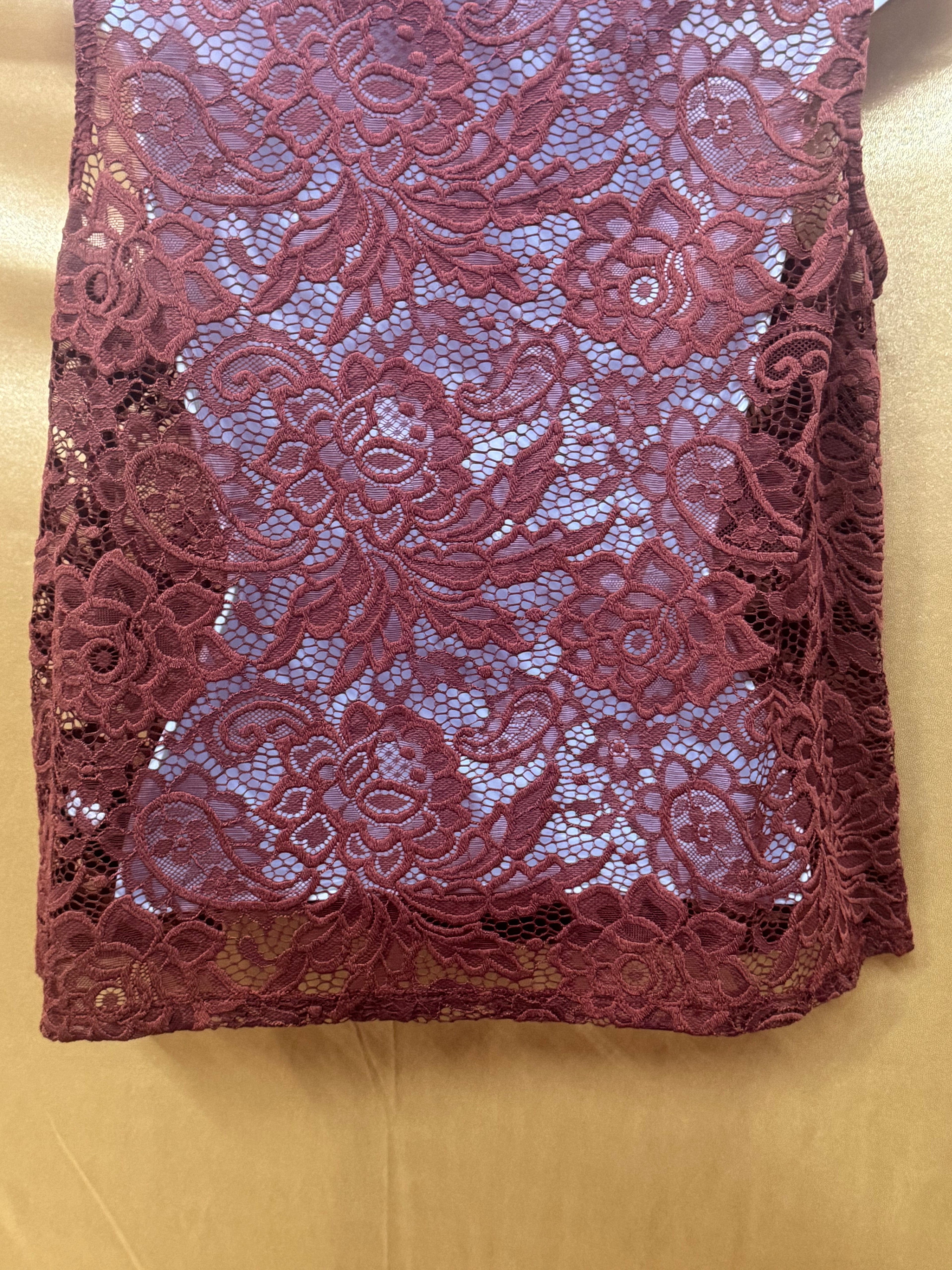 Who What Wear Rust Lace Sleeveless Top Ruffle Front Size S Sheer Boho