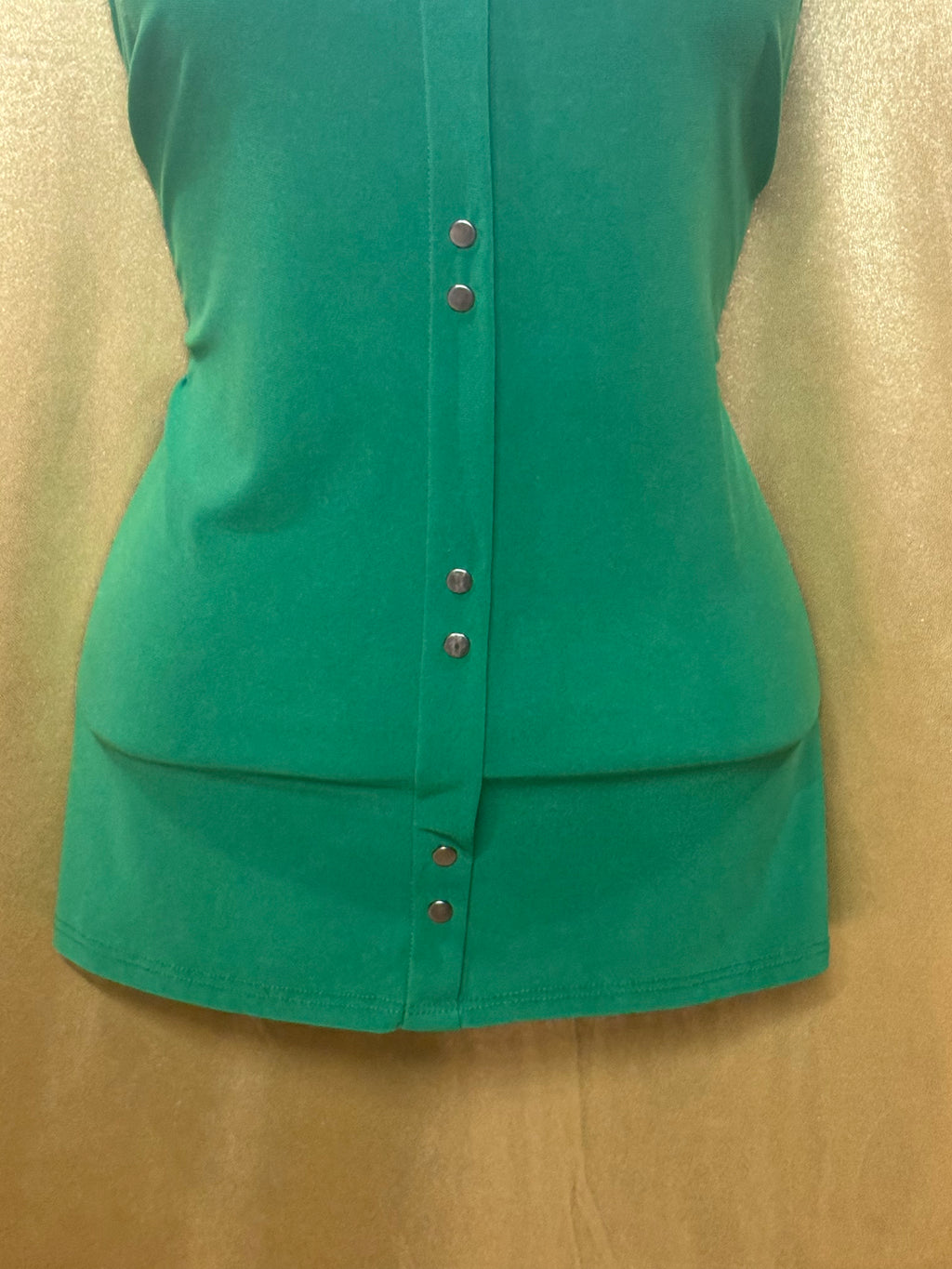 Vintage Diana Bell Green Sleeveless Button-Front Tank Top - Size Small