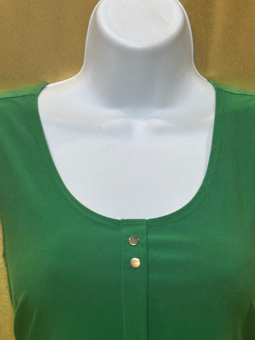 Vintage Diana Bell Green Sleeveless Button-Front Tank Top - Size Small