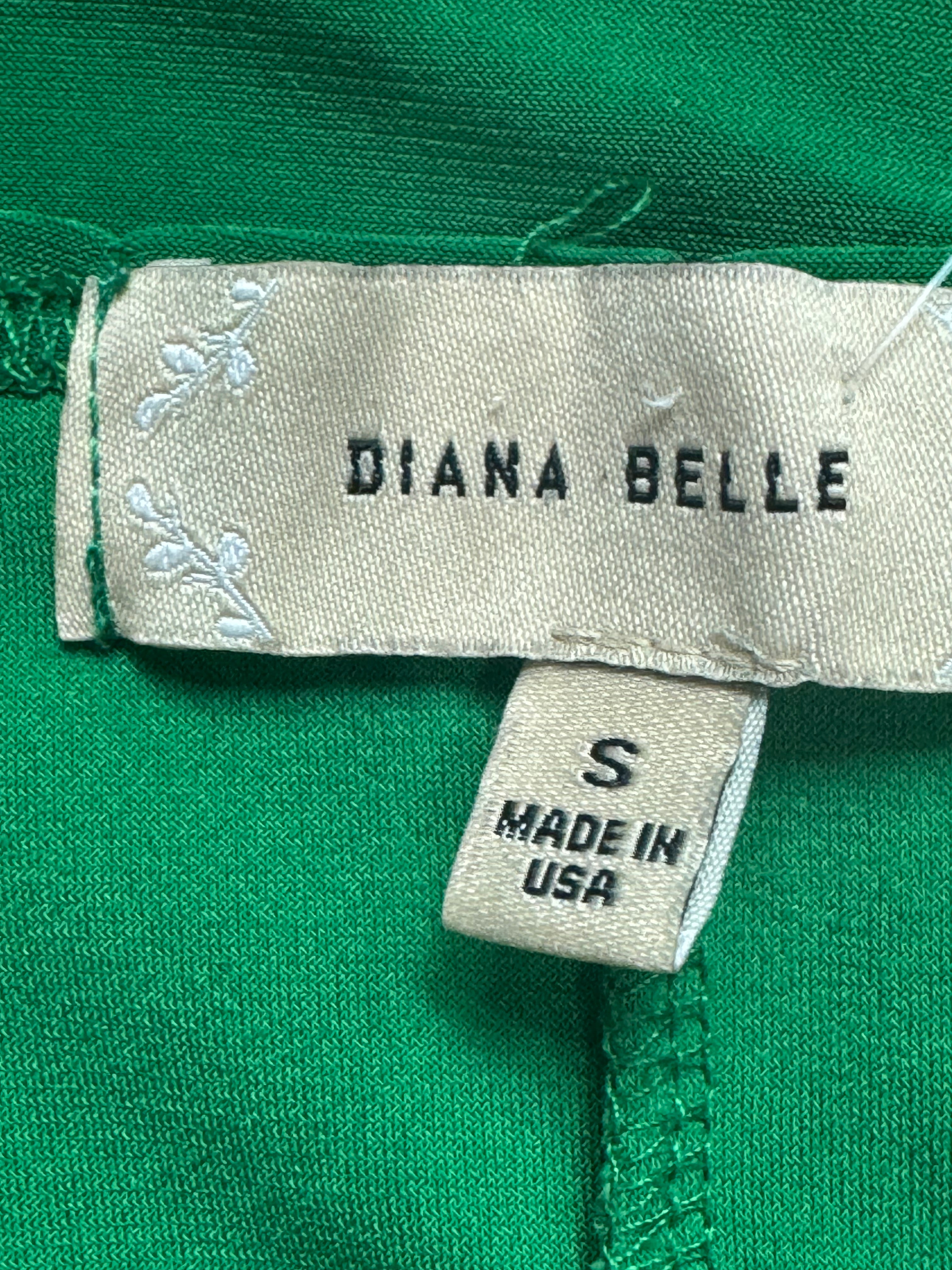 Vintage Diana Bell Green Sleeveless Button-Front Tank Top - Size Small