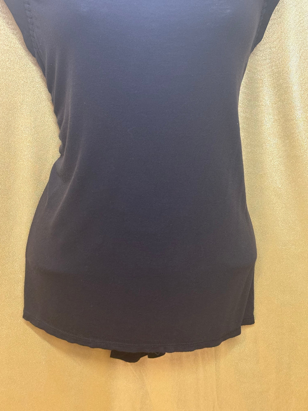LOFT Black Eyelet Accent Cap Sleeve Tee Size S